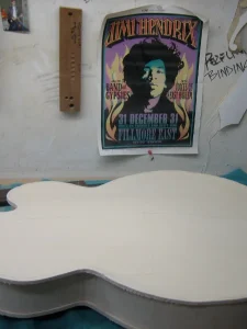 Guitar being built