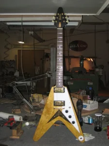 Guitar being built