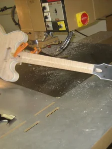 Guitar being built