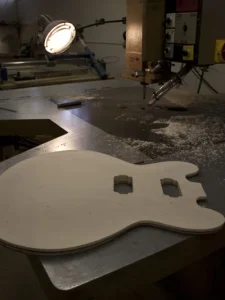 Guitar being built