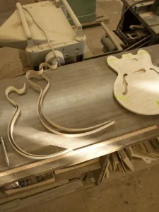 Guitar being built