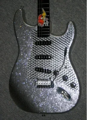 Silver roadrunner guitar