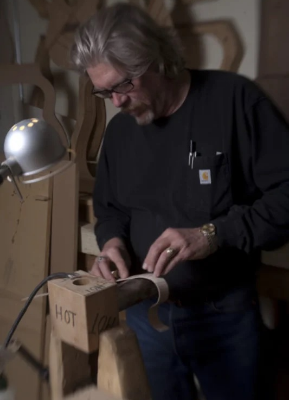 Guitar being built